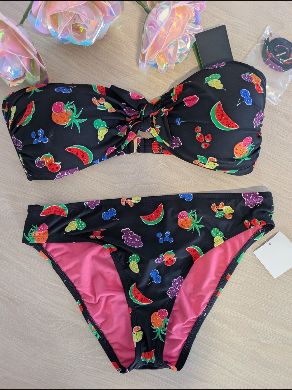 Fruit Embellished Bikini M